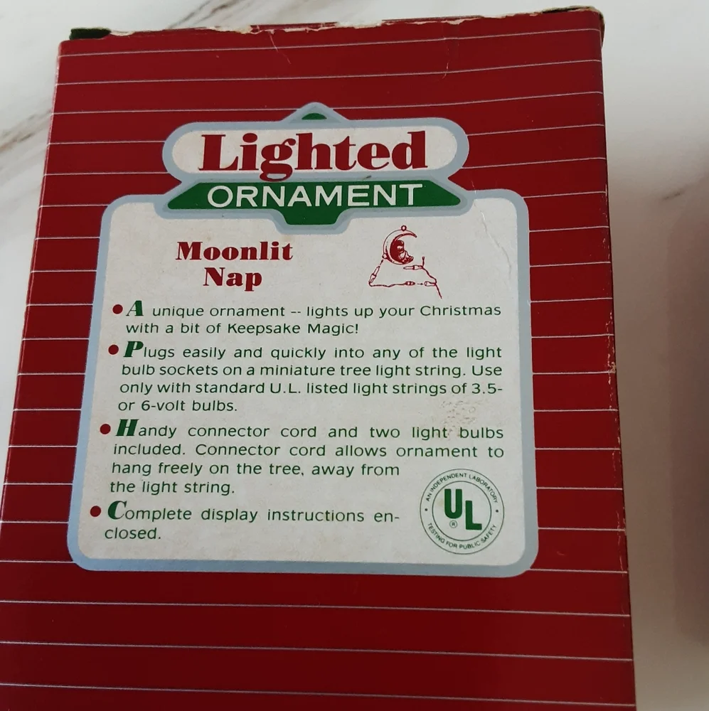 Hallmark Keepsake magic Lighted Ornament Circling the Globe | Moonlit Nap Vtg